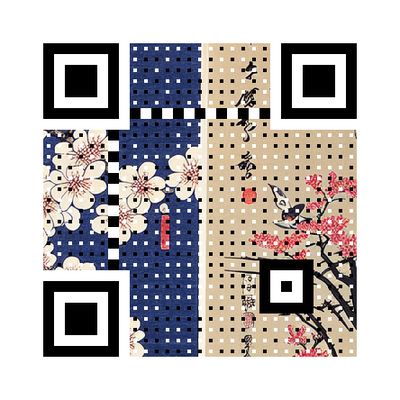 Sample QR code generated with the "Japanese ukiyo-e" style prompt