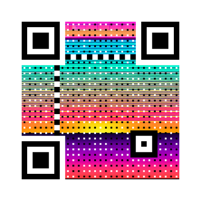 Sample QR code generated with the "Retro synthwave" style prompt